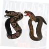 BRIGHTFUFU 2Pcs Realistic Artificial Snake Serpent Decorations for Halloween Party Prank Props Cool Snake Bracelet view 2