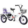 JIYIAN Purple,16 inches,Kids Tricycle for Ages 3-10 | Heavy-Duty Steel Twin-Seat Bicycle Extra-Deep Storage Basket and Under-Seat Compartment | Wide Anti-Slip Tires Smooth Bearings for Easy Riding view 1
