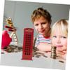 Abaodam Vintage British Telephone Booth Piggy Bank Safe Box High Capacity Iron Coin Money Saver for Gifts Unique Retro Design Holds Up to Coins Iron Material for Secure Savings view 2