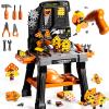 KIZONLY Kids Tool Toy Playset with Electronic Drill Sound for Aged 3 4 5 6 7 8, Workbench Toys for Toddlers 3-5, Pretend Play Tool Box, Construction Mechanic Set, Birthday Gift for Boys Girls Ages 3-8 view 1