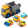 P&C 12.2" Toddler Construction Dump Truck Toys for Ages 2-4, Beach Sand Outdoor Toy Cars Dump Truck Set with Sounds and Lights for Kids 18M+, 2, 3, 4, 5, Ideal Birthday Christmas Gifts for Boys Girls view 1