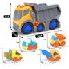 P&C 12.2" Toddler Construction Dump Truck Toys for Ages 2-4, Beach Sand Outdoor Toy Cars Dump Truck Set with Sounds and Lights for Kids 18M+, 2, 3, 4, 5, Ideal Birthday Christmas Gifts for Boys Girls view 4