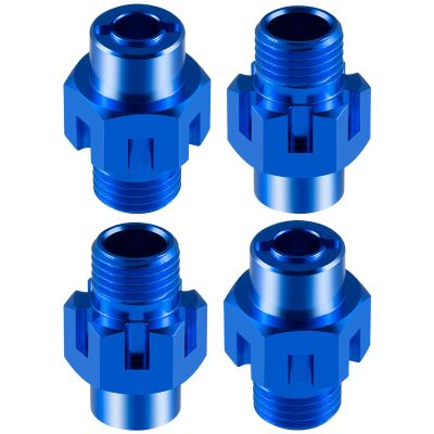 4Pack JGGZONE RC Aluminum Alloy 17mm Wheel Hex Hub Widen 5mm Extended Wheel Hub Drive Adaptor Converter Compatible with 1/8 Traxxas Jato VXL-2S Upgrade Replacement Parts (Blue)