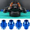 4Pack JGGZONE RC Aluminum Alloy 17mm Wheel Hex Hub Widen 5mm Extended Wheel Hub Drive Adaptor Converter Compatible with 1/8 Traxxas Jato VXL-2S Upgrade Replacement Parts (Blue) view 2