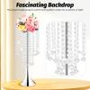 10 Pcs 21.9" Elegant Crystal Centerpiece Vases for Weddings, Parties & Home Decor(Silver) view 3