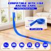 Flexible Race Track for Kids, 15FT Flex Track with Suction Cups, Ground Spikes & Hanging Rope for Wall/Window/Lawn Play, Compatible with Hot Wheels & 1:64 Cars (Blue) view 2