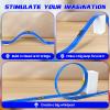 Flexible Race Track for Kids, 15FT Flex Track with Suction Cups, Ground Spikes & Hanging Rope for Wall/Window/Lawn Play, Compatible with Hot Wheels & 1:64 Cars (Blue) view 3