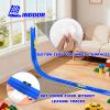Flexible Race Track for Kids, 15FT Flex Track with Suction Cups, Ground Spikes & Hanging Rope for Wall/Window/Lawn Play, Compatible with Hot Wheels & 1:64 Cars (Blue) view 4