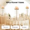 10 Pcs 21.9" Elegant Crystal Centerpiece Vases for Weddings, Parties & Home Decor(Gold) view 4