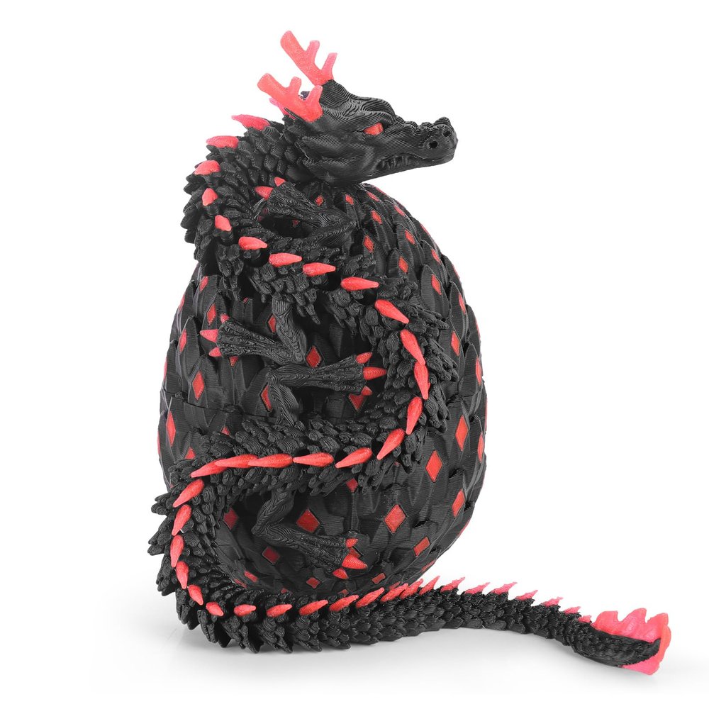 12-inch 3D Printed Dragon Eggs, Glow in The Dark Fidget Toys for Kids & Adults, for Home Office Desk Decor (Dark Pink, Pcs, 1)