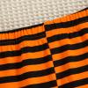 2 Piece Halloween Romper Pants Outfits for Toddler Towel Plush Zip up Devil Graphic Romper Striped (Orange, 0-3 Months) view 4