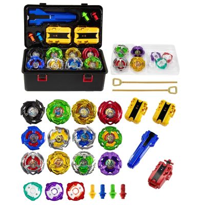 Wotean Gyro Battling Set, 12 Spinning Tops, 3 Launchers 1 Grip 3 Middle Rings and 4 Bases, with Storage Box, Kids Toys Birthday Gift Ideal for 6+ Years Old Boys,A