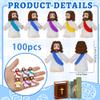 100 Pcs Little Jesus Figures, Mini Jesus Figurines in Bulk Tiny Jesus Christ Toys to Hide and Seek Christian Sunday School Religious Party Favors Baby Jesus Baptism Gifts for Easter Egg Stuffers view 3