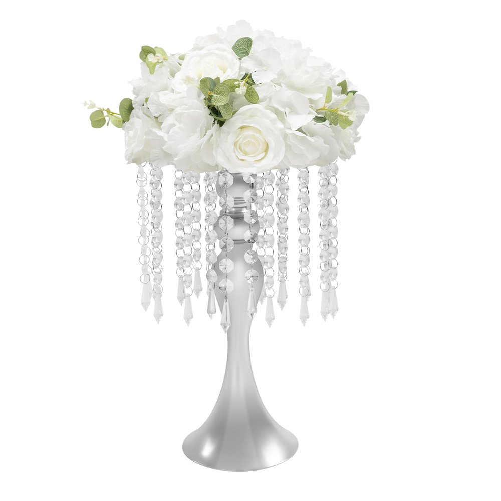 10 Pcs 13.77in Height Wedding Centerpieces Vases - Elegant Flower Stands for Weddings, Parties, and Home Decor(Silver,13.77in)
