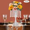 10 Pcs 13.77in Height Wedding Centerpieces Vases - Elegant Flower Stands for Weddings, Parties, and Home Decor(Silver,13.77in) view 2