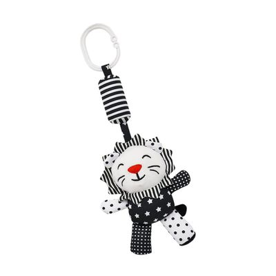 Wakauto Black and White Crib Pendant Rattle Animal Themed Stroller Hanging for Newborn Early Education Sensory Development with High Contrast Stripes