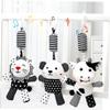 BESPORTBLE Black and White Crib Pendant with Cartoon Animal Design Hanging Wind Chime Rattle for Newborns Enhances Visual Development and Grasping Skills for Strollers and Cribs view 4