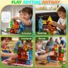 SKTMYY Mini Magnetic Tiles,Dinosaur Themed Travel Magnetic Tiles Set with Iron Box for Kids Ages 3+,Car Airplane Travel Essential,Educational Preschool Toys,Birthday Gifts view 2