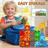 SKTMYY Mini Magnetic Tiles,Dinosaur Themed Travel Magnetic Tiles Set with Iron Box for Kids Ages 3+,Car Airplane Travel Essential,Educational Preschool Toys,Birthday Gifts view 3