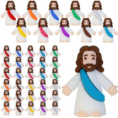 30 Pcs Little Jesus Figures, Mini Jesus Figurines in Bulk Tiny Jesus Christ Toys to Hide and Seek Christian Sunday School Religious Party Favors Baby Jesus Baptism Gifts for Easter Egg Stuffers