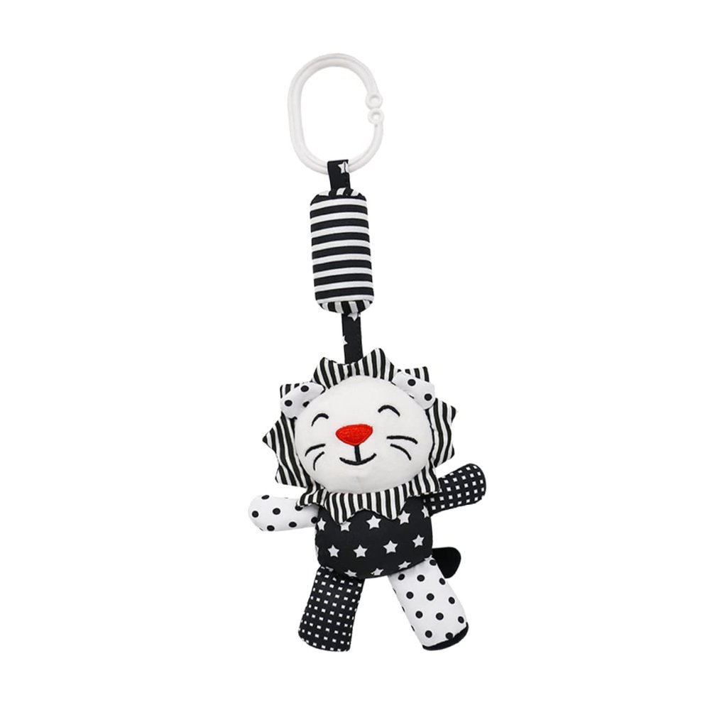 VICASKY Black and White Animal Crib Pendant with Clip for Stroller and Cot Hanging Early Education Sensory Development Aid for Newborns and Boy Girl