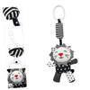 VICASKY Black and White Animal Crib Pendant with Clip for Stroller and Cot Hanging Early Education Sensory Development Aid for Newborns and Boy Girl view 3