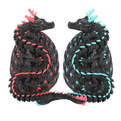 12-inch 3D Printed Dragon Eggs, Glow in The Dark Fidget Toys for Kids & Adults, for Home Office Desk Decor (Blue + Pink, Pcs, 2)