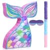Pasimy Mermaid Piata with Blindfold and Stick Mermaid Tail Piata for Girls Under the Sea Ocean Theme Birthday Baby Shower Halloween Party Decorations Game Supplies, 16.14 x 12.20 Inch view 1