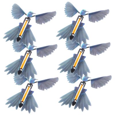 6Pcs Clockwork Flying Hummingbird Realistic Bird Flying for Party Supplies Outdoor Play Hand Eye Coordination Gift