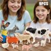 THINKBAY 9PCS Realistic Farm Animal Toys for Toddlers, Educational Learning Plastic Farm Toy Animal Figure Set Playset Including Cow Sheep Pig Dog Figurines for Kid Valentine's Day Gifts for Kids view 2
