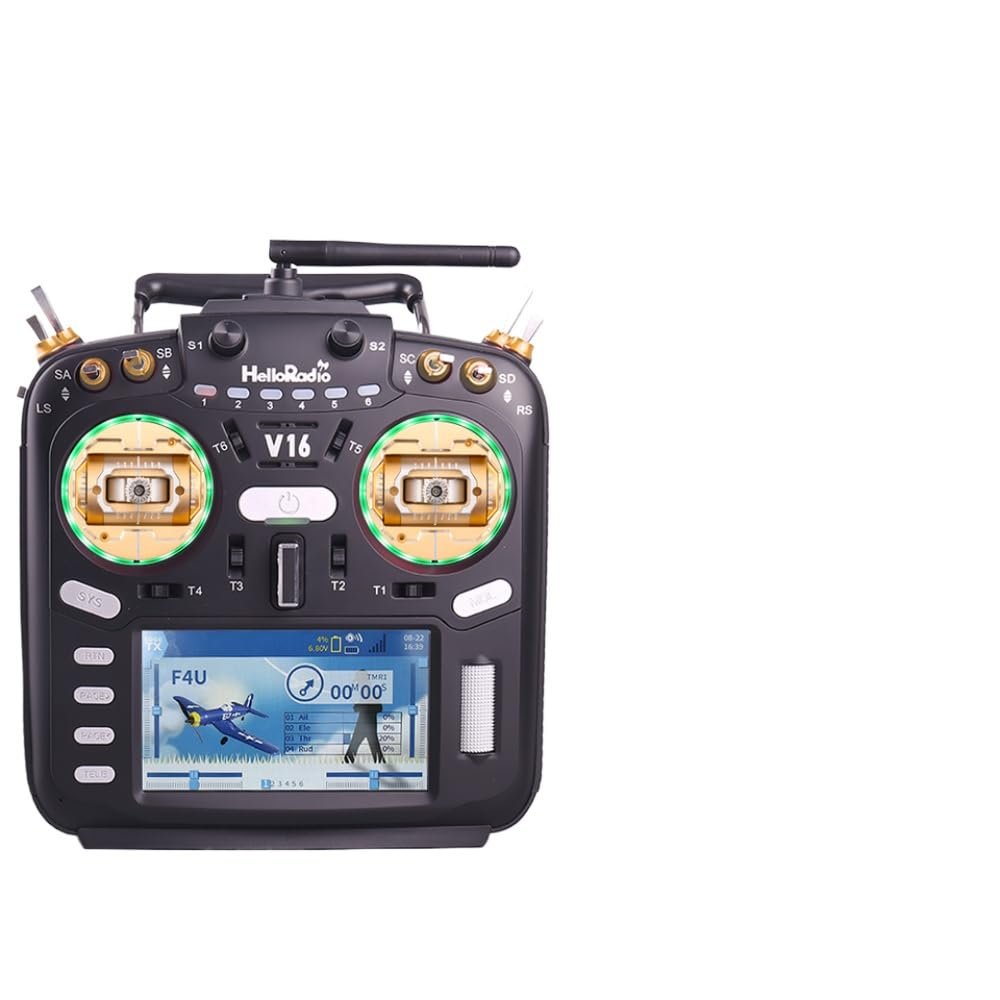 ELRS 4in1 2. 4GHz Left Hand Throttle Remote Control Transmitter HelloRadio V16 PRO MAX For FPV Racing Drones Airplanes And Compatible RC Aircraft(V16Max ELRS 4in1 G)
