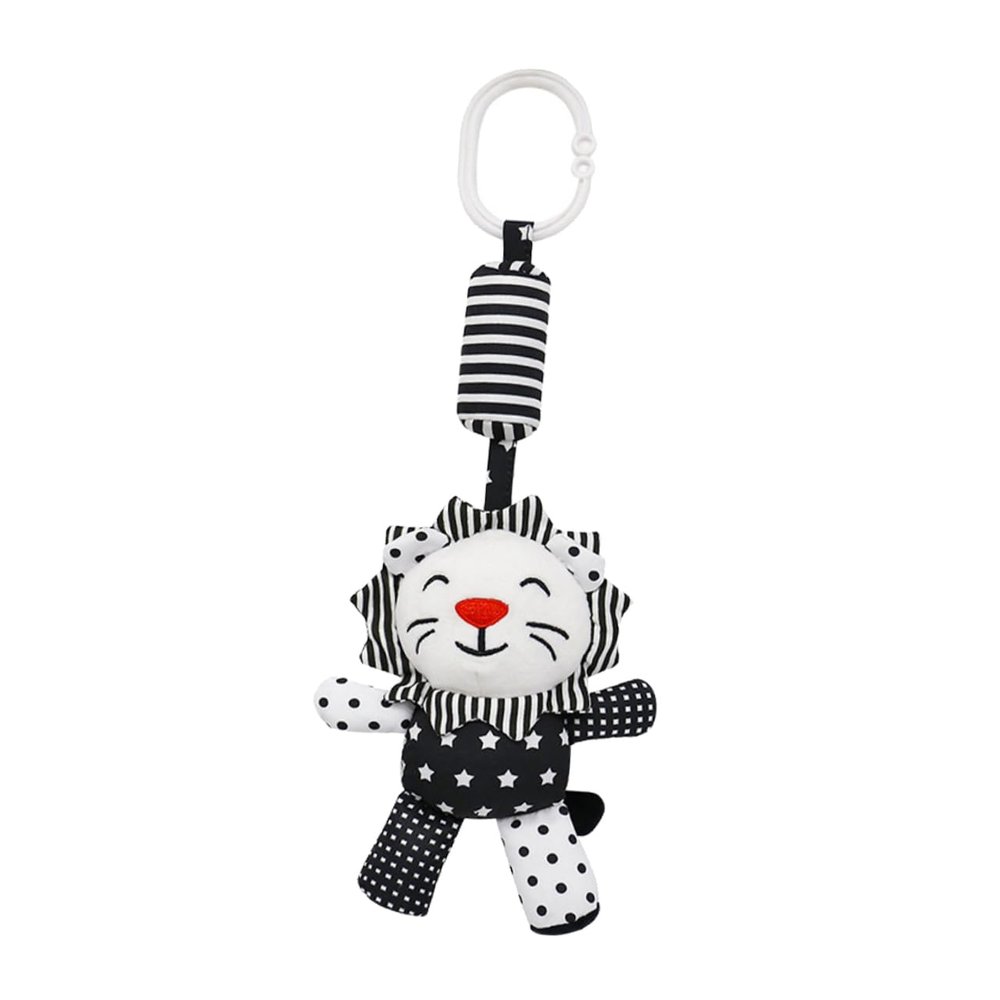 BESPORTBLE Black and White Crib Pendant Rattle for Early Learning with Animal Design Visual Stimulation Hanging Plaything for Newborns Sensory Development and Auditory Training