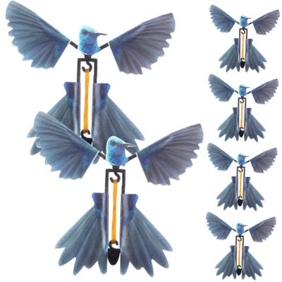 minkissy 6Pcs Clockwork Flying Bird Bright Rubber Band Powered Hummingbird Props for Festival Party Supplies and Birthday Gifts