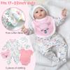 13 Pcs Set Reborn Baby Dolls Clothes Girl Outfit Accessories Pink Sheep Print for 17-22 Inch Reborn Dolls Newborn Girl with Pink Strawberry Backpack Diaper view 3