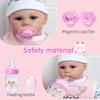 13 Pcs Set Reborn Baby Dolls Clothes Girl Outfit Accessories Pink Sheep Print for 17-22 Inch Reborn Dolls Newborn Girl with Pink Strawberry Backpack Diaper view 4