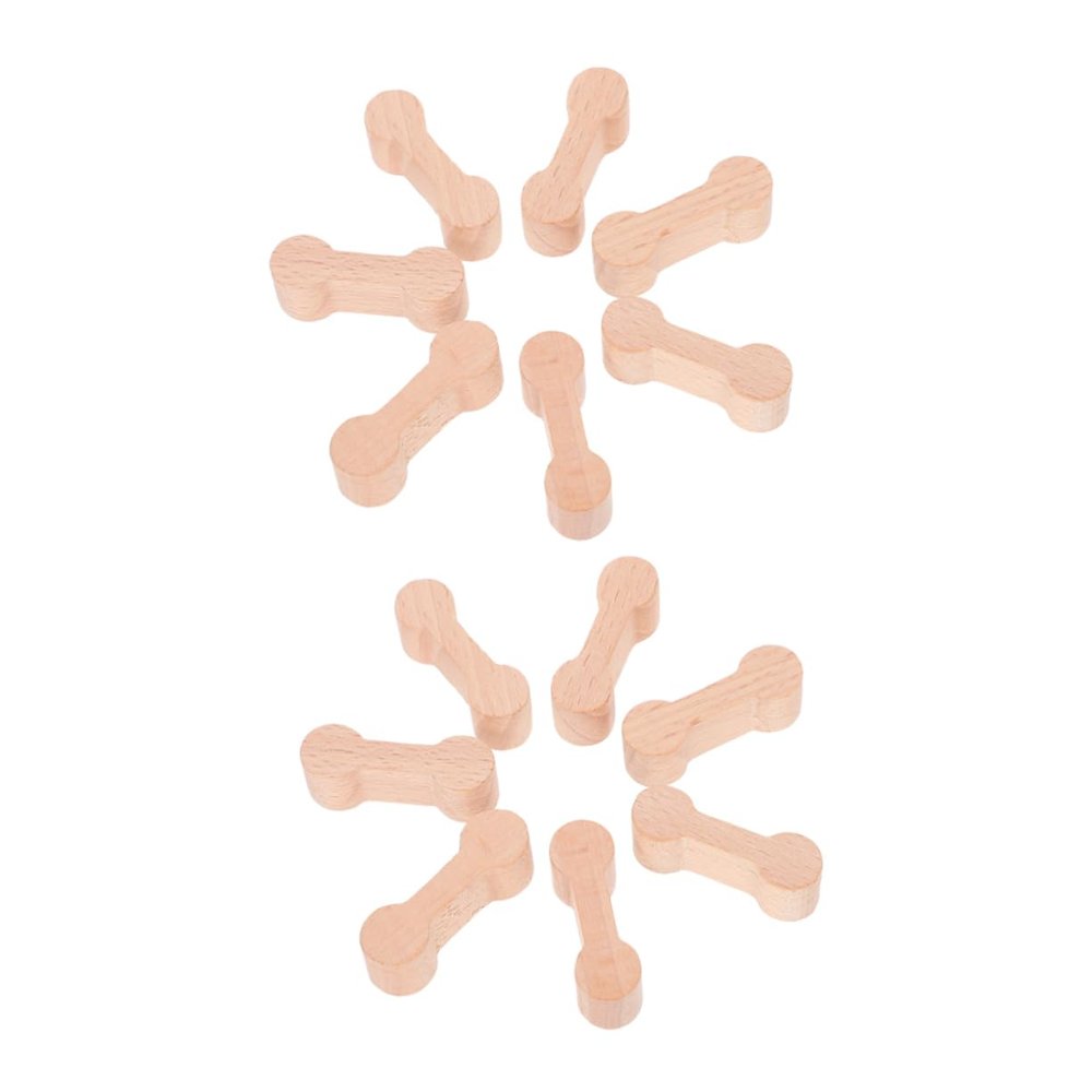 LIOOBO 20pcs Wooden Dog Bone Track Connectors Train Track Adaptors for Childrens Creative Layouts and Fine Motor Skill Development