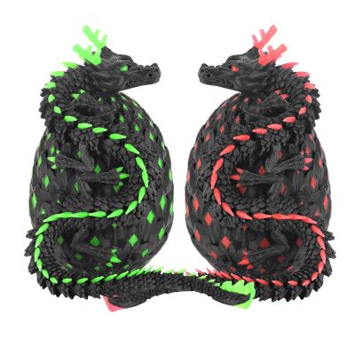 12-inch 3D Printed Dragon Eggs, Glow in The Dark Fidget Toys for Kids & Adults, for Home Office Desk Decor (Pink + Green, Pcs, 2)