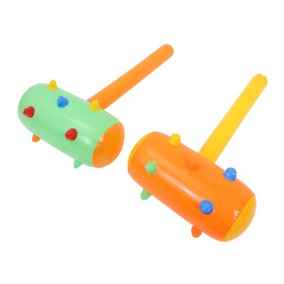 FRCOLOR 2PCS Colorful Inflatable Hammers for PVC Material Fun Party Game Props for Childrens Outdoor Play Random Colors Included Random Color