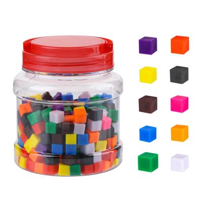 Centimeter Cubes Color Sorting Toys Addition Subtraction Teaching Aid 1cm Math Learning Counting Cubes for Family Elementary, 300pcs