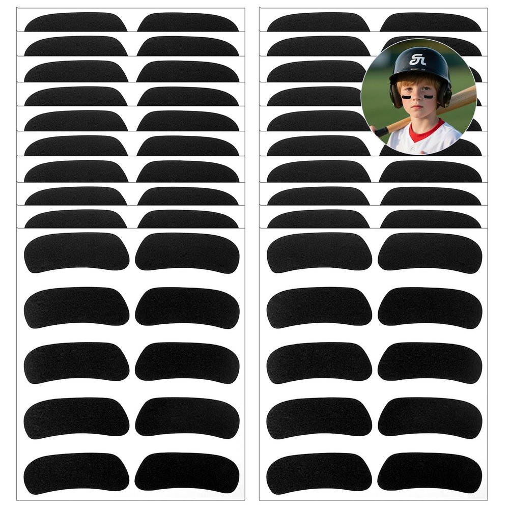 100 Pairs Eye Black Stickers Eyeblack Football Sport Eyes Black Stickers Self-Adhesive Face Eyeblack Sticker for Baseball Football Softball Sport Themed Party Birthday Party Supplies Kids Adult