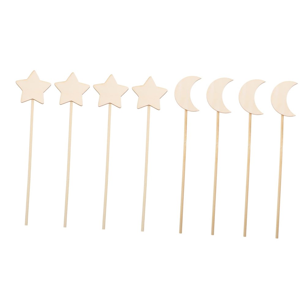 Abaodam 8pcs Wooden Fairy Wands DIY Craft for Magical Wand Safe and Hand Eye Coordination Development Creative Play Activity