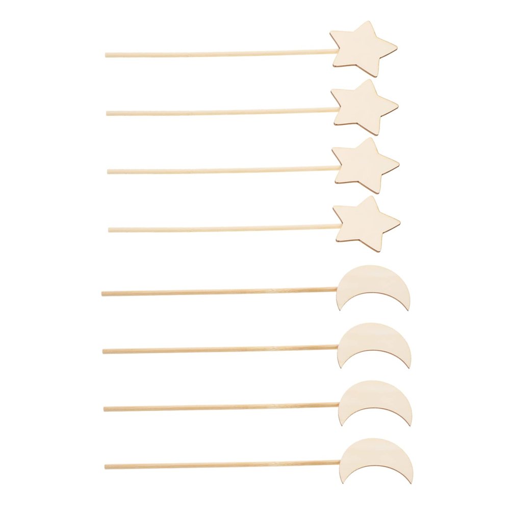 Beaupretty 8pcs Wooden Fairy Wands for Creative DIY Craft Sticks with Smooth Surface Safe Magical for Imaginative Play and Color Matching Activities