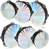 6 Pack Radiant Tambourine 6 8 10 Inch Reflective Tambourine with Double Row Jingle Bell Hand Held Drum Percussion Musical Instrumen for Adult Church Wedding Dance Party KTV view 1
