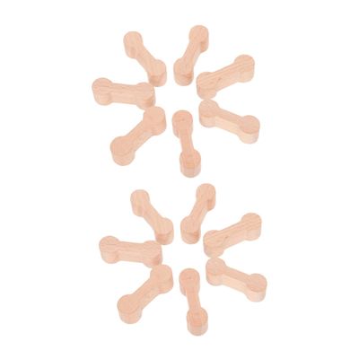 Beaupretty 20pcs Wooden Dog Bone Train Track Connectors for DIY Wooden Railway Compatible Adapter Pieces for Creative Play and Fine Motor Skill Development