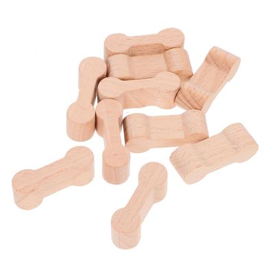 Healifty 20pcs Wooden Dog Bone Train Track Connectors for Decorative Adaptors for Creative DIY Layouts Enhances Hands Skills and Imagination Party