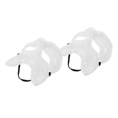 Abaodam 2pcs Unpainted Fox Masquerade Masks for Women and Men DIY Blank Festival Cosplay Masks for Halloween and Party for Creative Painting and Costume Fun