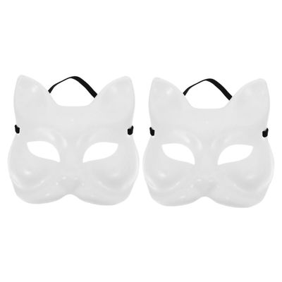 BESPORTBLE 2pcs DIY Paintable Fox Masks for Women Masquerade Party Halloween Festival Breathable Blank Animal Mask Craft for Creative Costume and Art Decoration
