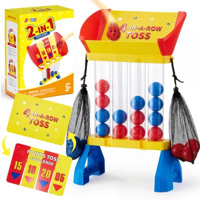 JOYIN 4-in-a-Row Floor Giant Game Toss & Score Game for Kids 3+, Indoor & Outdoor Yard Games, Portable Party Game for Home, Lawn, Beach & Camping Essentials