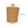 Sosoport Imitation Rattan Round Woven Laundry Basket with Lid Multi Purpose Sundries Storage Bin for Bathroom Bedroom Living Decorative Trash Woven Holder and Organizer view 2