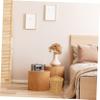 Sosoport Imitation Rattan Round Woven Laundry Basket with Lid Multi Purpose Sundries Storage Bin for Bathroom Bedroom Living Decorative Trash Woven Holder and Organizer view 3